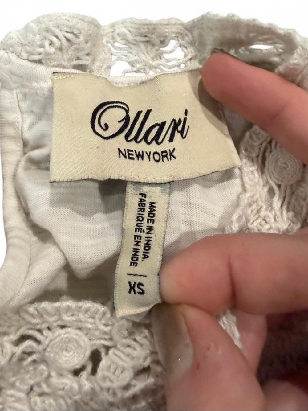 Anthropologie Ollari Dori Ruffle-Sleeve Crochet Top XS - Picture 8 of 10